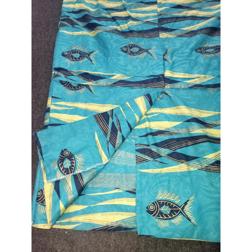 Vintage 50s 60s‎ Tropical Fish Print Set Skirt Blouse Jacket Blue Funky Volup XL - Picture 12 of 16
